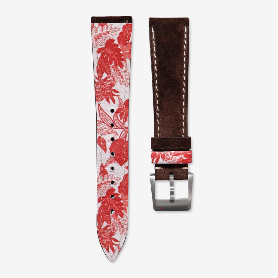 Suede Leather Strap - Dark Brown